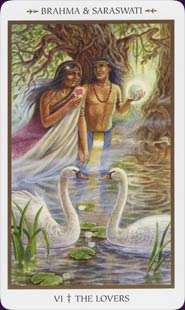 Animals Divine Tarot Lovers Card